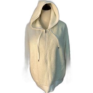 True Craft Jacket Women’s 2X Color Off White Hooded Full Zipper Fleece